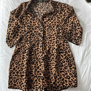 Leopard Romper - Missguided